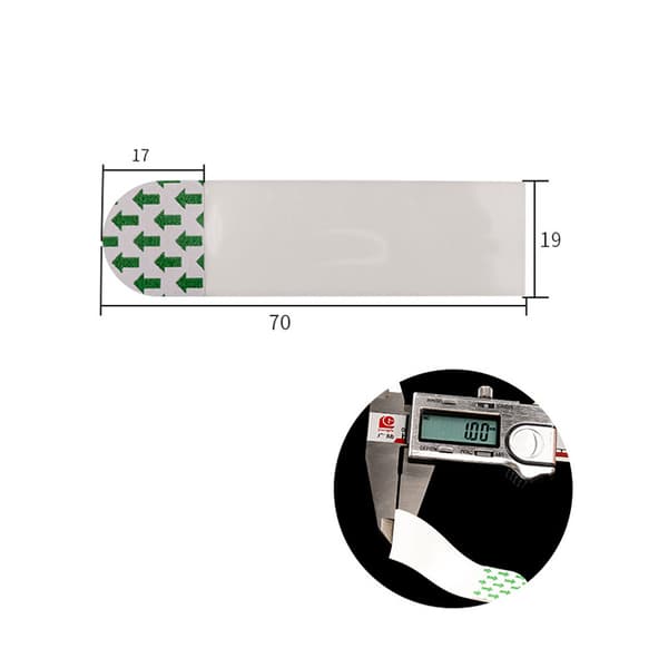 INF Flytbare dobbeltsidede selvklæbende strimler, 19x70x0,5 mm (pakke med 50)