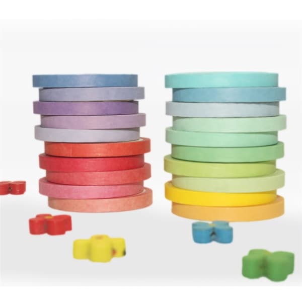 INF 20 ruller Washi-tape, 3 mm dekorativ farvet papirtape