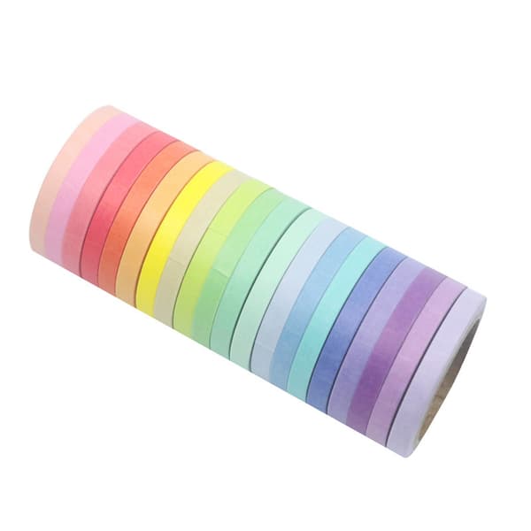 INF 20 ruller Washi-tape sæt dekorativt farvet papirtape