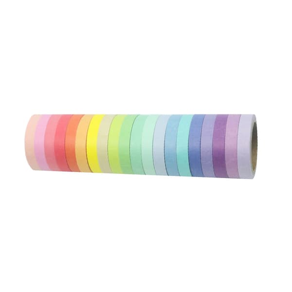 INF 20 ruller Washi-tape sæt dekorativt farvet papirtape