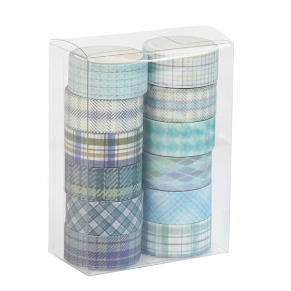 INF Stribet ternet washi tape sæt 12 ruller