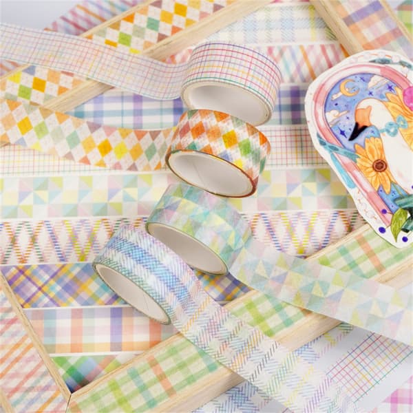 INF Stribet ternet washi tape sæt 12 ruller