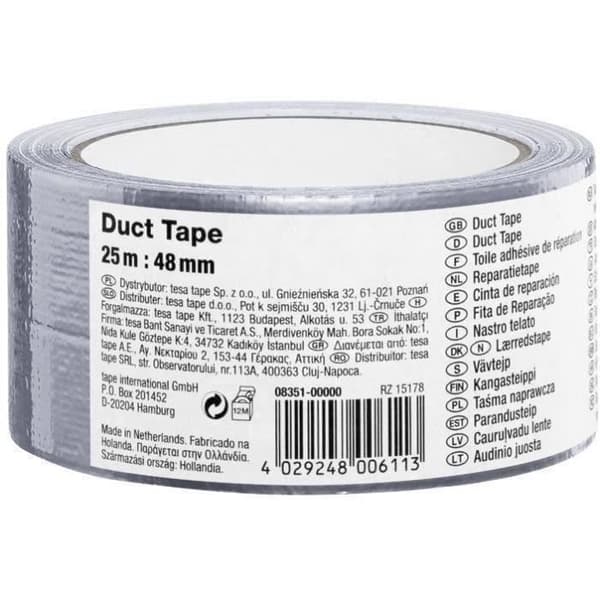 Tejp - TESA - 48mm x 25m - Grå - Förstärkt - Lätta reparationer
