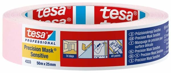 Maskeringslim - TESA - 4333 - 50 m - 25 mm - Invändig precision