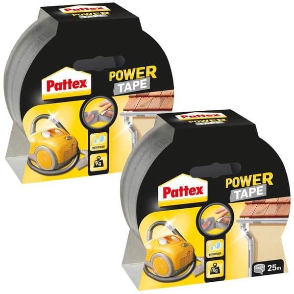 2x Pattex Power Tape - silver 48 mm x 25 m