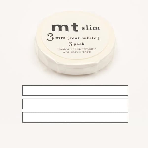 MT SLIM Set om 3 mt slim 3mm vanlig vit / matt vit