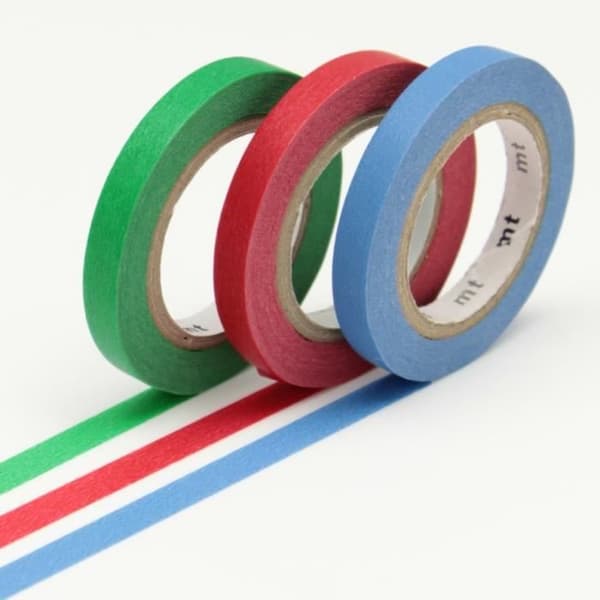 Maskeringstejp MT 6 mm SLIM Set om 3 - vanligt H (blå röd grön) - Maskeringstejp (MT) Flerfärgad - Assorted