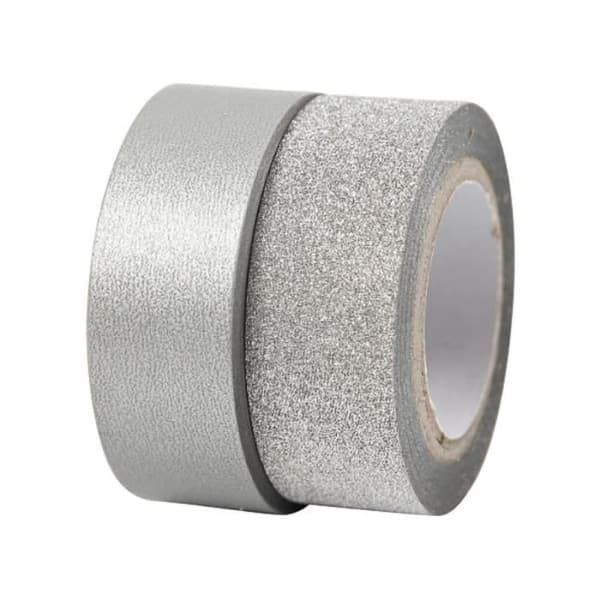 Skotsk dekorativ - Vivi Gade - Silver - 2 rullar - 15 mm - Återplacerbar