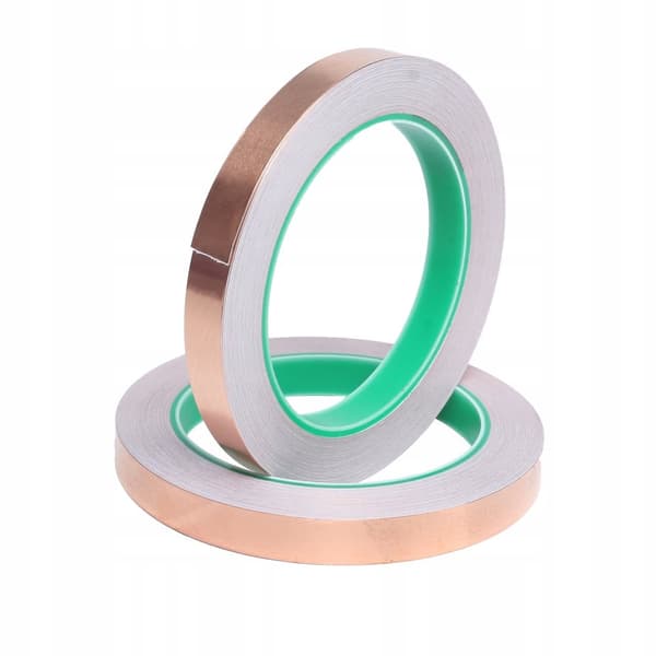 Kobbertape 10mm x 20m (tykkelse 0,05mm) - ledende på den ene side
