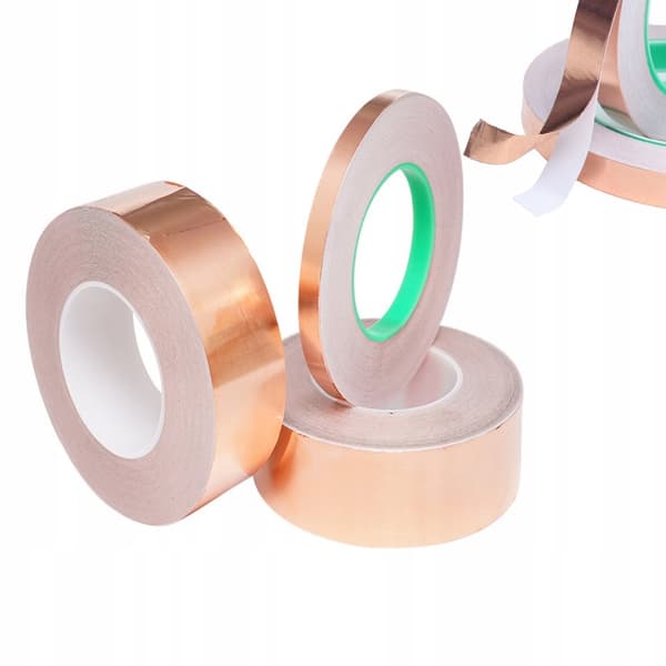 Koppartejp 15mm x 50m (tjocklek 0,05mm) - ledande på ena sidan