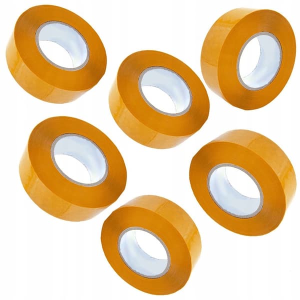 6x Gul Rosfix packtejp 48 mm x 50 mm
