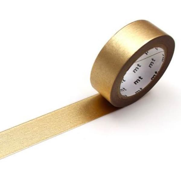 Maskeringstejp - Plain Metallic - Guld - 15 mm - 7 m