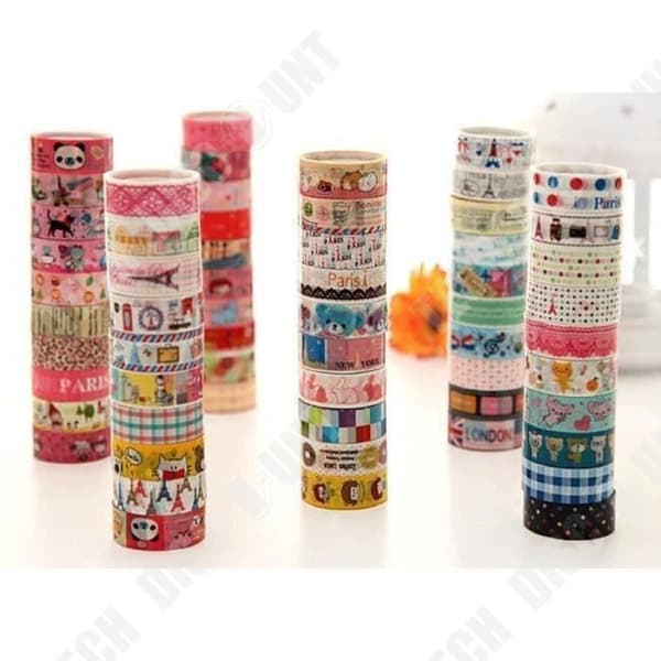 TD® Lau&amp;Home 5M paket med 10 mönstrade tejprullar idealiska för scrapbooking-hantverk