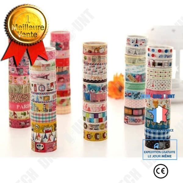 TD® Lau&amp;Home 5M paket med 10 mönstrade tejprullar idealiska för scrapbooking-hantverk