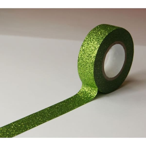 Maskeringstejp - Kaki - Paljetter - Återanvändbar - 15 mm x 10 m