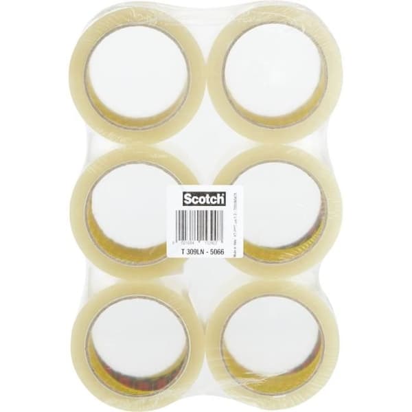 Förpackning med 6 förpackningsband 309 - SCOTCH - Transparent - 50 mm x 66 m