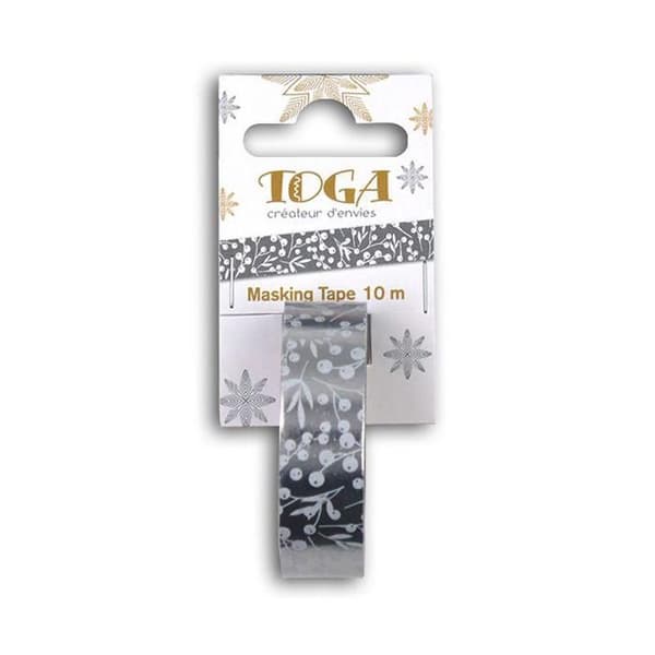 Maskeringstejp - TOGA - Vita bär silverpapper - 10 m