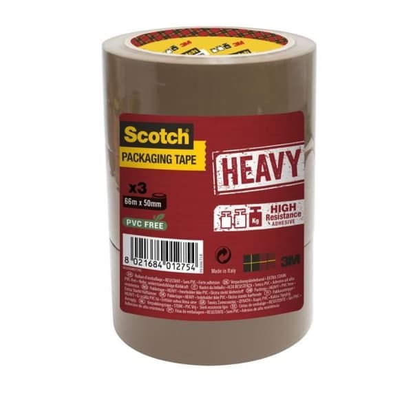 SCOTCH Tower of 3 Heavy Wraping Adhesive Rolls - Havanna Brown