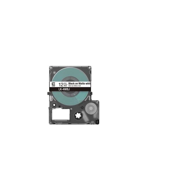 Etikettsanityr - EPSON - LK-4WBJ - Matt vit/svart - 12 mm - Kompatibel med LW-C610/LW-C410