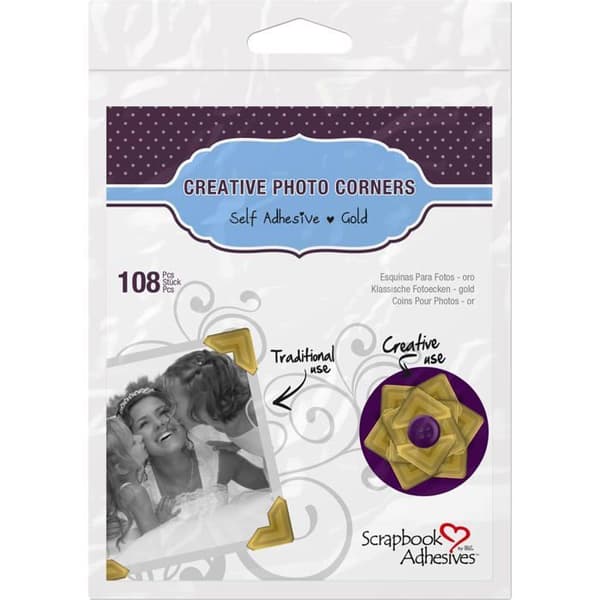 Självhäftande tejp - självhäftande skum Scrapbook-lim från 3l - 01625 - Classic Style Photo Corners - Permanent Adhesive