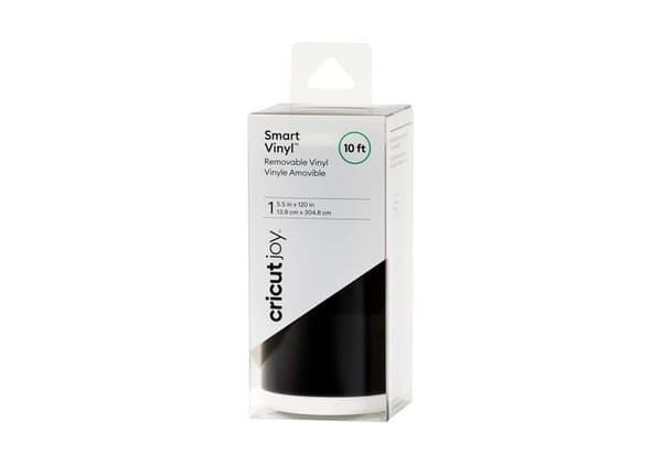Cricut - 2008819 - Joy Smart avtagbar vinyl | Svart | 3M (10 fot) | Självhäftande vinylrulle | För användning med Joy