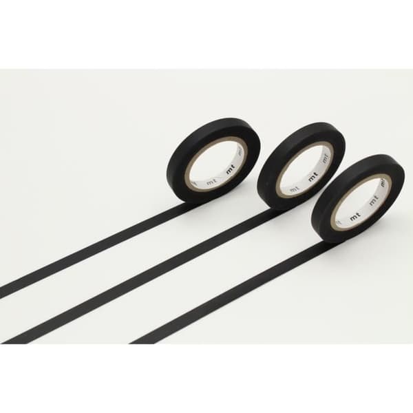 Maskeringstejp MT 6 mm SLIM Set om 3 - vanlig svart - mattsvart - Maskeringstejp (MT) Svart