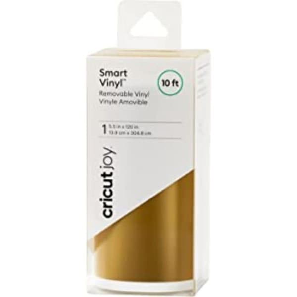 Cricut - 2008814 - Joy Smart avtagbar vinyl | Guld | 3M (10 fot) | Självhäftande vinylrulle | För användning med Joy