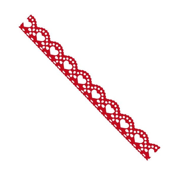 Dekorativt tejp 1,5 cm x 1 m röda hjärtan