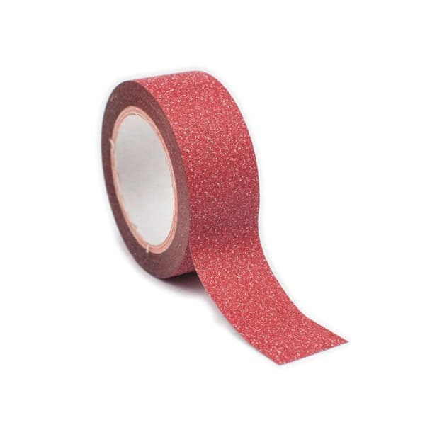 Maskeringstejp paillett 1,5 cm Röd