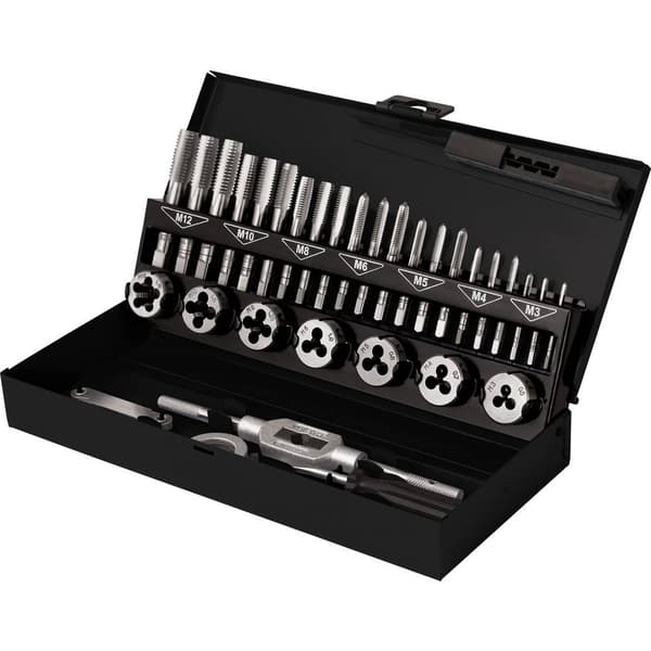 TOOLCRAFT TO-7015521 Gängskärningssats 32 delar Stål M3 x 0.50 , M4 x 0.70 , M5 x 0.80 , M6 x 1, M8 x 1.25, M10 x 1.50,