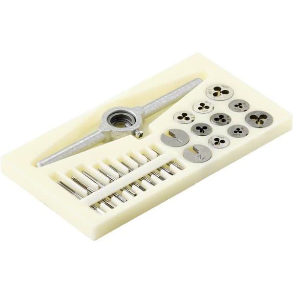 TOOLCRAFT TO-7106694 Gängsnittborr-set 30 delar HSS M1, M1.1, M1.2, M1.4, M1.6, M1.8, M2, M2,2, M2.5