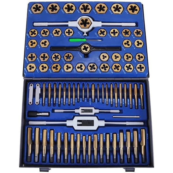 86st multifunktionell effektiv Taps och Dies kit, volfram stålmaterial,med låda