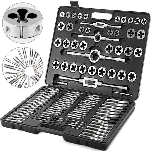 110st Effektiv tap och die set kit, metrisk M2-M18 manuell Gängande skärnyckel