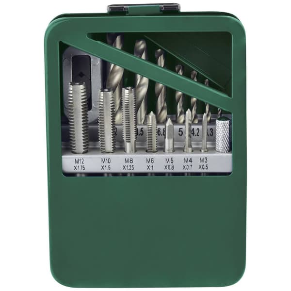 Brüder Mannesmann M53215 Gängtappar 15 delar M3, M4, M5, M6, M8, M10, M12