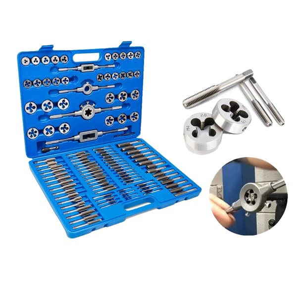 Hikity Tap and Die Set, 110-delars verktygssats, hållbar stål konstruktion, precisions CNC-bearbetad