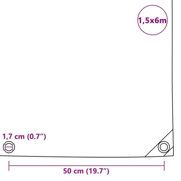 vidaXL presenning 650 g/m² 1,5 x 6 m grøn