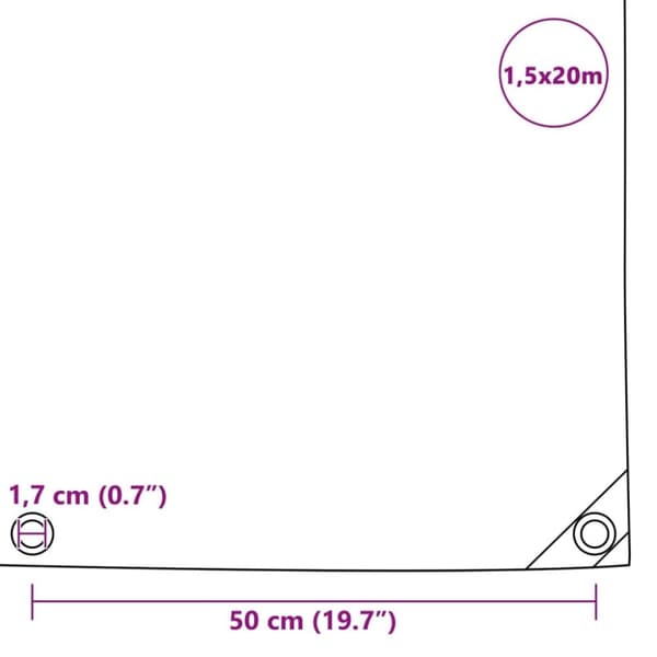 vidaXL Presenning 650 g/m² 1,5x20 m blå