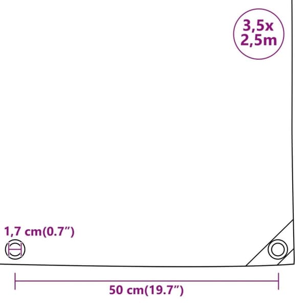 vidaXL Pressu 650 g/m² 3,5x2,5 m musta