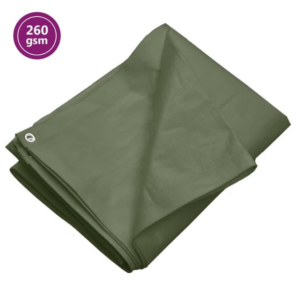 vidaXL Presenning 260 g/m² 4x4 m grønn HDPE