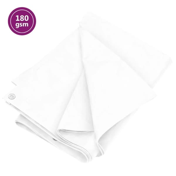 vidaXL presenning 6x10 m 180 g/m² HDPE hvid
