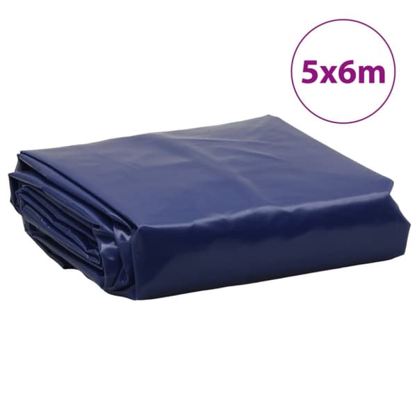 vidaXL Presenning blå 5x6 m 650 g/m²