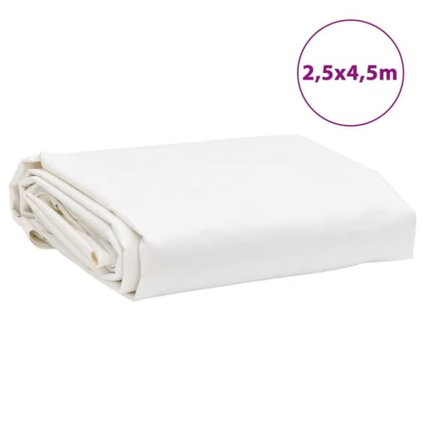 vidaXL presenning 2,5x4,5 m 650 g/m² hvid