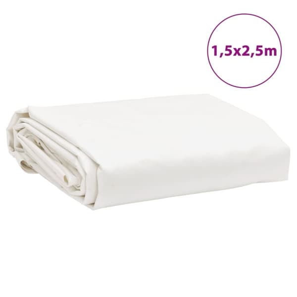 vidaXL presenning 1,5x2,5 m 650 g/m² hvid