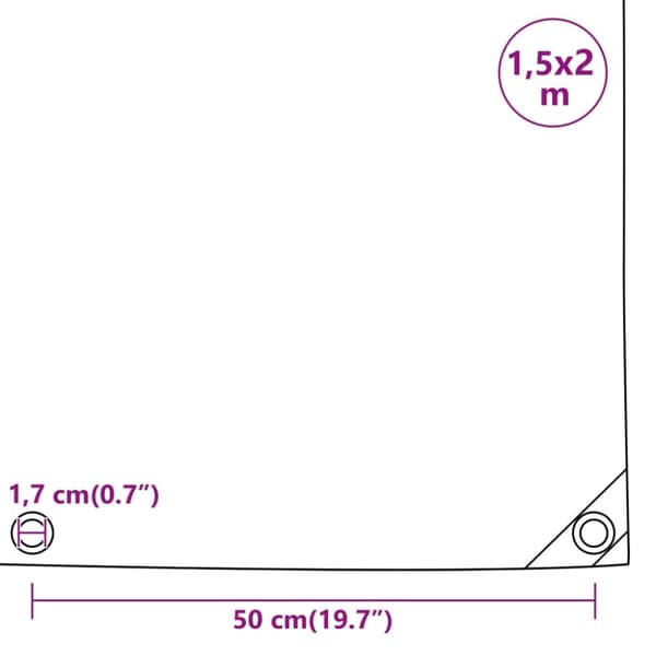 vidaXL presenning 1,5x2 m 650 g/m² blå