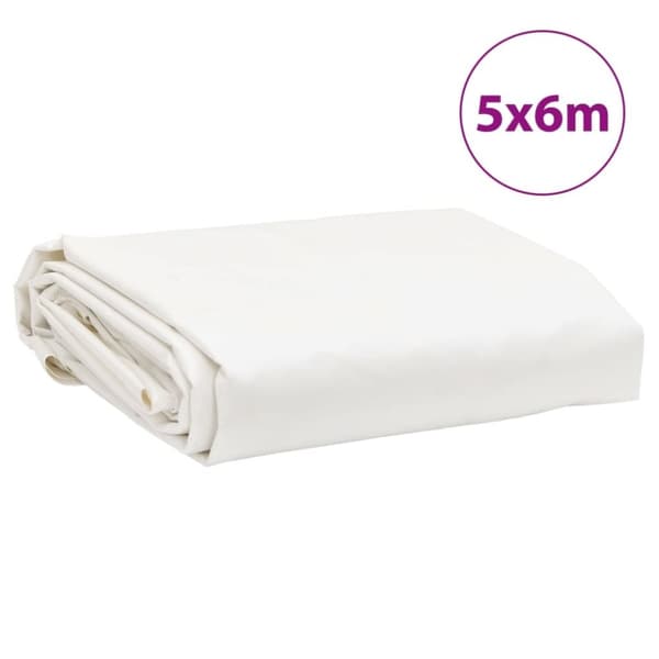 vidaXL Presenning vit 5x6 m 650 g/m²