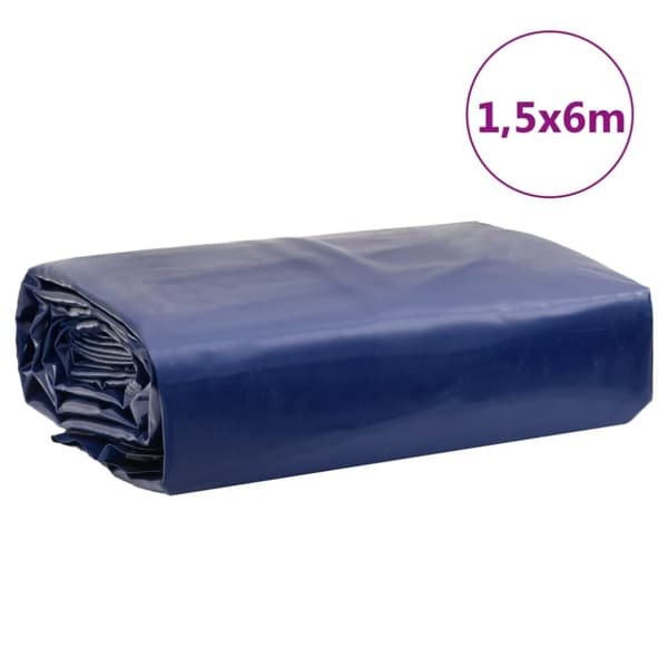 vidaXL Presenning blå 1,5x6 m 650 g/m²