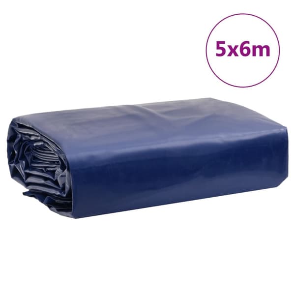 vidaXL presenning 5x6 m 650 g/m² blå