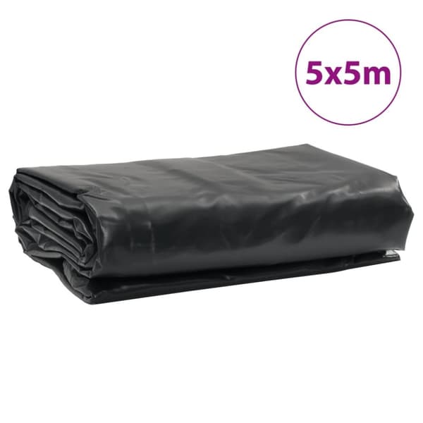 vidaXL presenning 5x5 m 650 g/m² sort