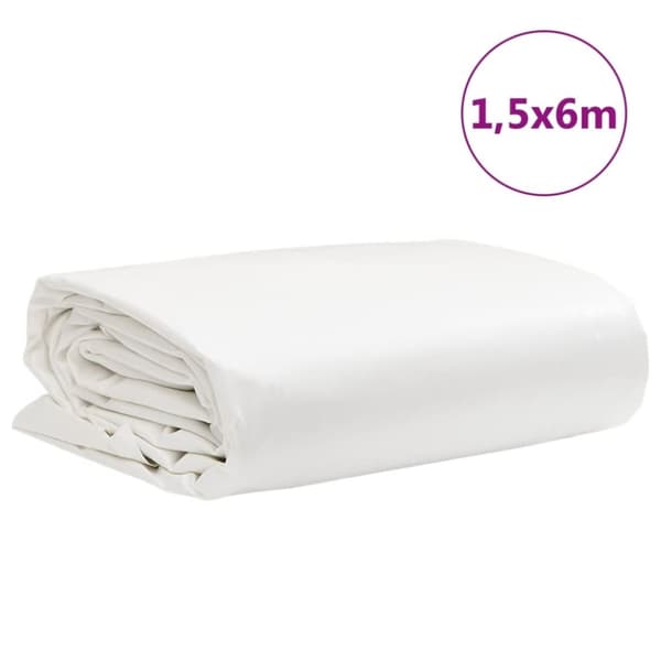 vidaXL presenning 1,5x6 m 650 g/m² hvid
