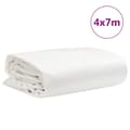Miniatyrbild 9 av 9: vidaXL Presenning vit 4x7 m 650 g/m²